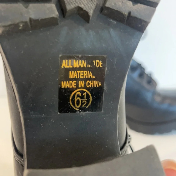 Soda Y2k Combat Lace Up Zip Block Heel Ankle Boots size 6 1/2 - Picture 10 of 16